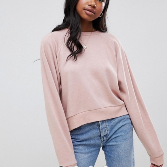ASOS DESIGN Pink Batwing Sweatshirt - Picture 2 of 4